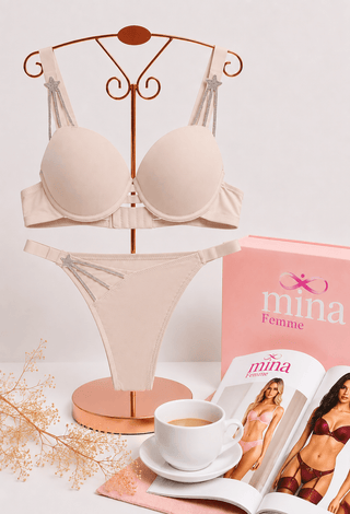 Starlight Women’s Push-Up Bra with Rhinestone Star Straps - Fsn 3399 - Mina Femme
