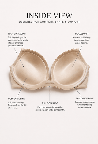 Starlight Women’s Push-Up Bra with Rhinestone Star Straps - Fsn 3399 - Mina Femme