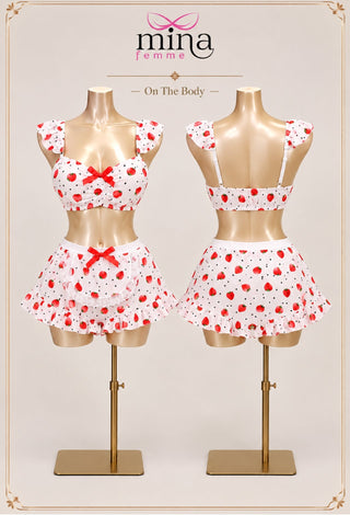 Strawberry Sweetheart Butter Two-Piece Lingerie Set - JOLY 2262 - Mina Femme