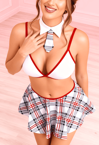 Sweetheart Scholar Costume Set - Plaid Lingerie Costume - Joly 2299 | Mina Femme - Mina Femme