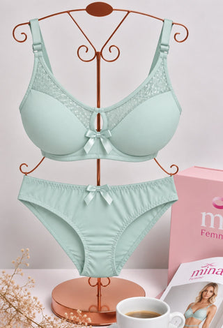 Velvet Bloom Elegant Bra & Panty Set - Fsn 61420 - Mina Femme