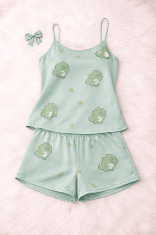 W632 Satin short Pajama Set - Mina Femme