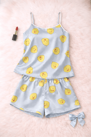W638 Satin short Pajama Set - Mina Femme