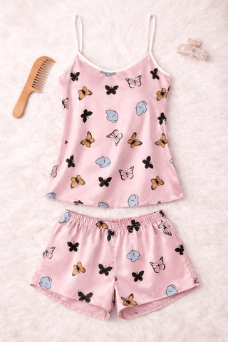 W649 Satin short Pajama Set - Mina Femme