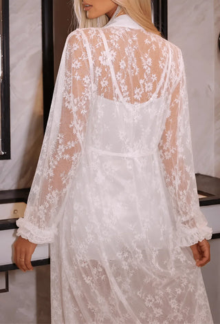 Wedding White Satin Lace Bridal Lingerie Set - W609 - Mina Femme