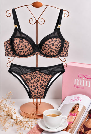 Wild Desire Leopard Print Bra & Panty Set - Fsn 2087 - Mina Femme