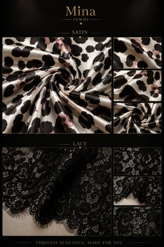 Wild Elegance Lace Trim Lounge Pajama | Women's Fashion Sleepwear - W684 | Mina Femme - Mina Femme