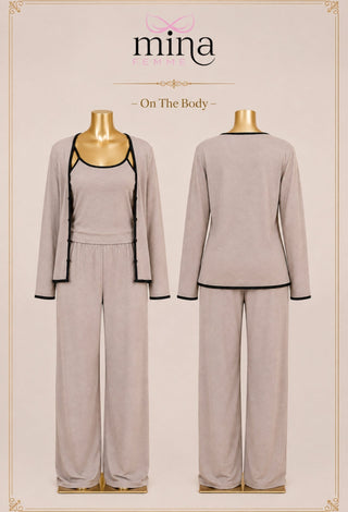 Women’s 3-Piece Egyptian Cotton Pajama Set - Femme 4086 - Mina Femme