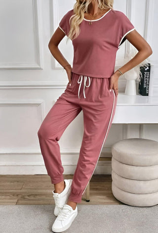 Women’s Egyptian Cotton Pajama Set – Soft Summer Lounge Wear Femme 3015 | Mina Femme - Mina Femme