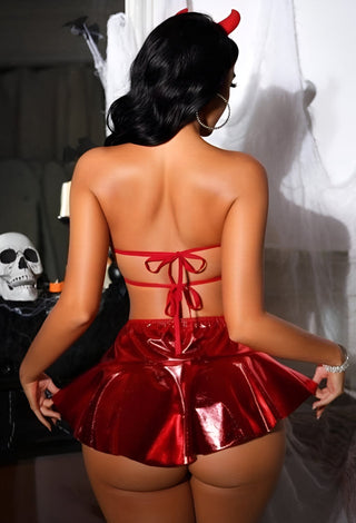 Women's Faux Leather Devil Costume – Tatee T022 - Mina Femme