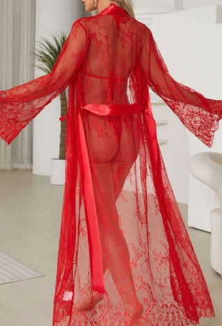 Women’s Lace Robe set, Bra, and Panty - R439 | Mina Femme - Mina Femme
