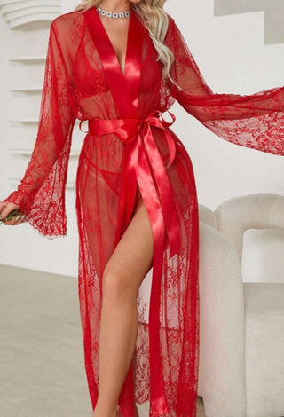 Women’s Lace Robe set, Bra, and Panty - R439 | Mina Femme - Mina Femme