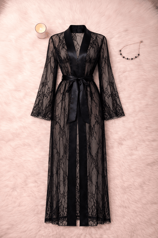 Women’s Lace Robe set, Bra, and Panty - R439 | Mina Femme - Mina Femme