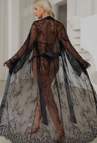 Women’s Lace Robe set, Bra, and Panty - R439 | Mina Femme - Mina Femme